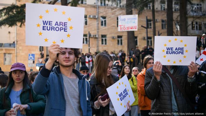 Manifestación proeuropea en Tiflis, Georgia.