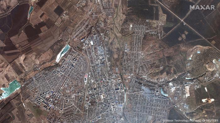 Ukraine Bachmut | Satellitenbilder der Firma Maxar | Zerstörungen in und bei Bachmut