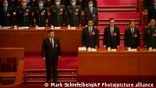 10/03/2023**Chinese President Xi Jinping prepares to take his oath during a session of China's National People's Congress (NPC) at the Great Hall of the People in Beijing, Friday, March 10, 2023. Chinese leader Xi Jinping was awarded a third five-year term as president Friday, putting him on track to stay in power for life at a time of severe economic challenges and rising tensions with the U.S. and others. (AP Photo/Mark Schiefelbein)