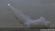 A general view as North Korea fired two missiles from a submarine striking an underwater target, according to state media, at an undisclosed location in North Korea March 12, 2023 in this photo released by North Korea's Korean Central News Agency (KCNA). KCNA via REUTERS ATTENTION EDITORS - THIS IMAGE WAS PROVIDED BY A THIRD PARTY. REUTERS IS UNABLE TO INDEPENDENTLY VERIFY THIS IMAGE. NO THIRD PARTY SALES. SOUTH KOREA OUT. NO COMMERCIAL OR EDITORIAL SALES IN SOUTH KOREA.

