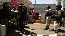 March 12, 2023**
Migrants, mostly of Venezuelan origin, attempt to forcibly cross into the United States at the Paso del Norte International Bridge in Ciudad Juarez, Chihuahua state, Mexico, on March 12, 2023. - Hundreds of migrants, mostly Venezuelans, attempted to stampede across one of the border bridges in the northern Mexican city of Ciudad Juarez, desperate to gain asylum in the United States. (Photo by HERIKA MARTINEZ / AFP) (Photo by HERIKA MARTINEZ/AFP via Getty Images)