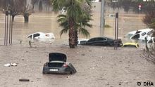 Türkei: Hochwasser im Erdbebengebiet in Urfa. Quelle: DHA