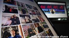 Facebook pages from Guo Wengui's account are seen on computer screens in Beijing on Friday, Aug. 21, 2020. The self-exiled Chinese tycoon on whose 150-foot (45-meter) yacht President Donald Trump’s former chief strategist, Steve Bannon, was arrested is a high-profile irritant to the ruling Communist Party. In June, Guo and Bannon announced the founding of the “Federal State of New China,” an initiative to “overthrow the Chinese government.” (AP Photo/Ng Han Guan)
