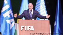 KIGALI, RWANDA - MARCH 16: FIFA President Gianni Infantino speaks during the 73rd FIFA Congress in Kigali, Rwanda on March 16, 2023. Cyril Ndegeya / Anadolu Agency