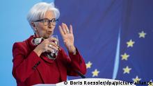 16.3.2023, Frankfurt am Main, Deutschland, Christine Lagarde, Präsidentin der Europäischen Zentralbank (EZB) spricht auf einer Pressekonferenz zur aktuellen Ratssitzung der Bank. +++ dpa-Bildfunk +++