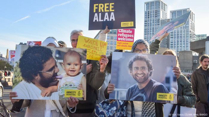 Kundgebung zur Freilassung von Alaa Abdel Fatah in London, November 2022