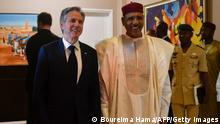 16.03.2023
US Secretary of State Antony Blinken (L) poses for a photograph with Nigerien President Mohamed Bazoum during their meeting at the presidential palace in Niamey, Niger, on March 16, 2023. (Photo by BOUREIMA HAMA / POOL / AFP) (Photo by BOUREIMA HAMA/POOL/AFP via Getty Images)