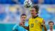 Sweden's Kristoffer Olsson heads the ball during the Euro 2020 soccer championship group E match Sweden's Kristoffer Olsson heads the ball during the Euro 2020 soccer championship group E match