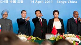 BRICS Treffen in China 2011 mit Singh, Medwedew, Hu Jintao, Rousseff und Zuma