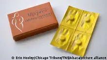 In this 2018 photo, mifepristone and misoprostol pills are provided at a Carafem clinic for medication abortions in Skokie, Illinois. (Erin Hooley/Chicago Tribune/TNS/ABACAPRESS.COM - NO FILM, NO VIDEO, NO TV, NO DOCUMENTARY