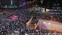 Israelis protest against plans by Prime Minister Benjamin Netanyahu's government to overhaul the Israel's judicial system, in Tel Aviv, Israel, Saturday, March 18, 2023. (AP Photo/Tsafrir Abayov)