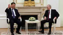 March 20, 2023**Russian President Vladimir Putin and Chinese President Xi Jinping attend a meeting at the Kremlin in Moscow, Russia, March 20, 2023. Sputnik/Sergei Karpukhin/Pool via REUTERS ATTENTION EDITORS - THIS IMAGE WAS PROVIDED BY A THIRD PARTY.