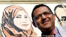 In this Wednesday, April 6, 2016 photo, Khaled El-Balshy, Head of Journalists Syndicate's Freedoms Committee, poses for a photograph in Cairo, Egypt. (AP Photo/Amr Nabil)