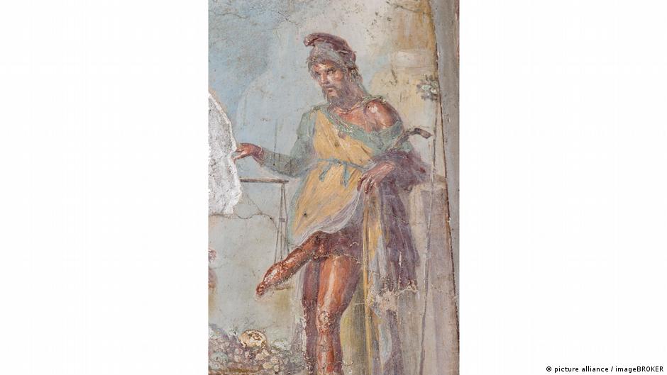 Antička freska staroj lovačkoj kući stara skoro 2000 godina, Pompeji kod Napulja, Italija