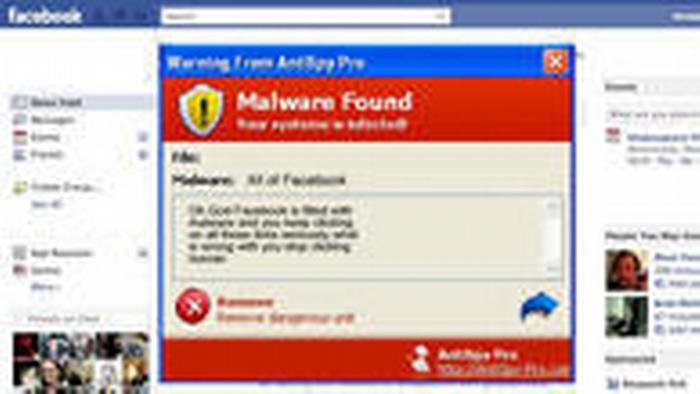 Screenshot Facebook Malware