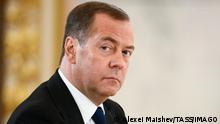 RUSSIA, MOSCOW - MARCH 21, 2023: Russian Security Council Deputy Chairman Dmitry Medvedev looks on before Russian-Chinese talks at the Moscow Kremlin. Alexei Maishev/POOL/TASS PUBLICATIONxINxGERxAUTxONLY 57991544