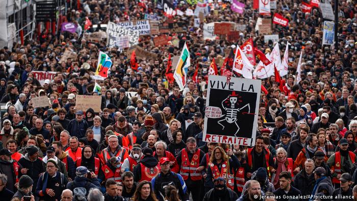 Demonstrationszug in Nantes 