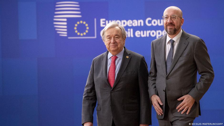 Generalni sekretar UN Antonio Gutereš i predsednik Saveta EU Šarl Mišel u Briselu