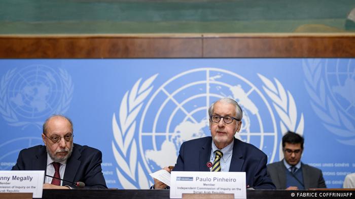 Paulo Pinheiro, Vorsitzender der Untersuchungskommission UN zu Syrien, auf einer Sitzung der UN in Genf