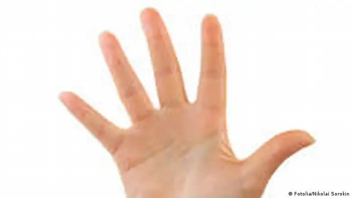 Offene Hand Handfläche Innenhand Finger gespreizt