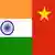 Flaggen Indien und China Collage