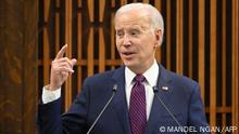 US President Joe Biden addresses the Canadian Parliament in Ottawa, Canada, on March 24, 2023. (Photo by Mandel NGAN / POOL / AFP)