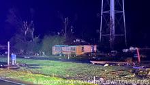 A general view shows a damaged building, following a tornado in Silver City, Mississippi, U.S. March 24, 2023 in this picture obtained from social media. Mississippi Highway Patrol via Twitter/via REUTERS THIS IMAGE HAS BEEN SUPPLIED BY A THIRD PARTY. MANDATORY CREDIT. NO RESALES. NO ARCHIVES.
