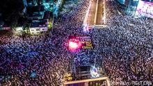 An aerial view shows Israelis protesting, as Israeli Prime Minister Benjamin Netanyahu's nationalist coalition government presses on with its judicial overhaul, in Tel Aviv, Israel March 25, 2023. REUTERS/Oren Alon