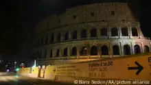 ROME, ITALY - MARCH 27: A photo shows a view of iconic Rome Colosseum in Rome, Italy on March 27, 2021. An annual lights-off environmental event organised by the WWF [World Wide Fund for Nature] to raise awareness of climate change. As part of the event, the lights at the Colosseum were switched off on Saturday. Baris Seckin / Anadolu Agency