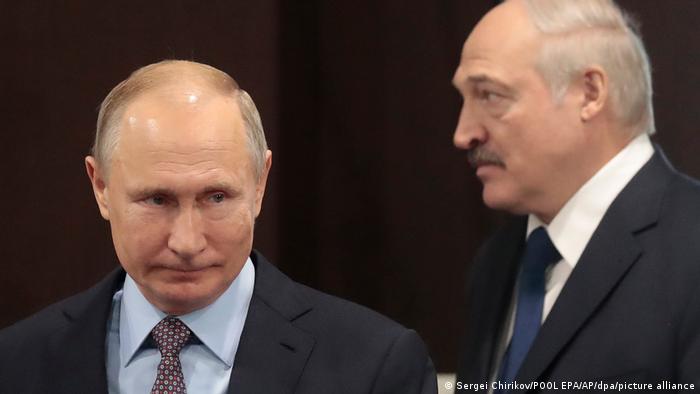 Vladimir Putin y Alexandr Lukashenko, líderes de los regímenes de Rusia y Bielorrusia.