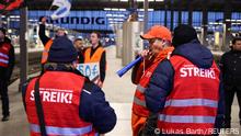 March 27, 2023**Workers protest at Munich's main train station during a nationwide strike called by the German trade union Verdi over a wage dispute in Munich, Germany, March 27, 2023. REUTERS/Lukas Barth