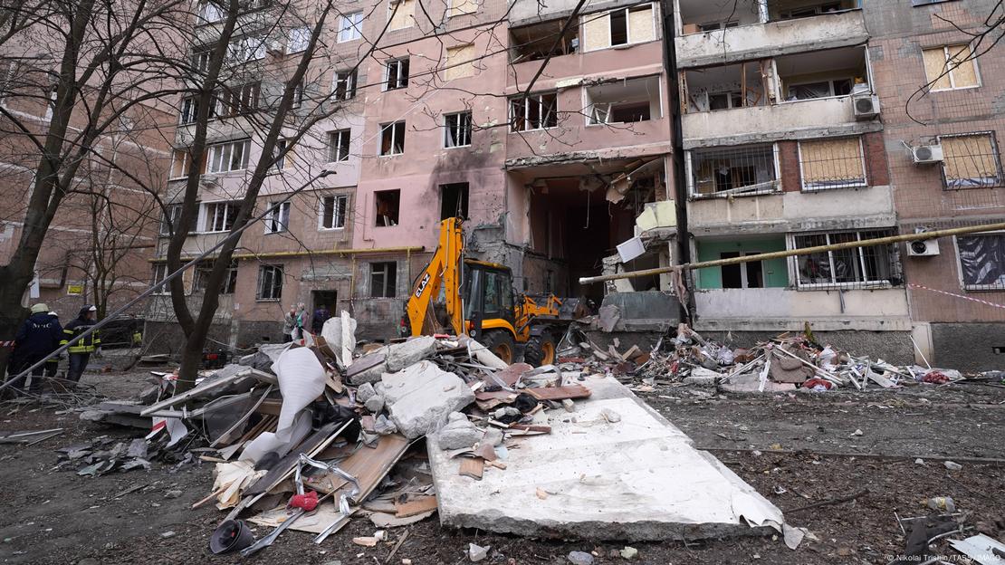 Destroyed buildings in Donetsk