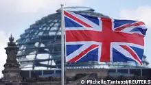 28/03/2023**The Union Jack flag flies in front of the Reichstag building, site of the German lower house of Parliament, ahead the visit of Britain's King Charles, in Berlin, Germany, March 28, 2023. REUTERS/Michelle Tantussi