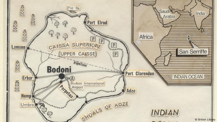 Gefakte Landkarte der nicht existierenden Insel San Serriffe