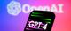 The GPT-4 logo with the OpenAI logo in the background