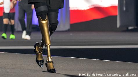 woman beautiful prosthetic leg