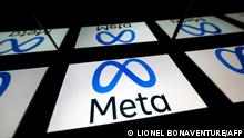 This picture taken on January 12, 2023 in Toulouse, southwestern France shows a tablet displaying the logo of the company Meta. (Photo by Lionel BONAVENTURE / AFP)