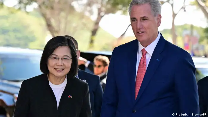 台灣總統蔡英文與美國眾議院議長麥卡錫5日在加州會晤