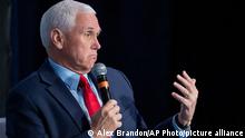 Former Vice President Mike Pence speaks at the National Review Ideas Summit, Friday, March 31, 2023, in Washington. (AP Photo/Alex Brandon)