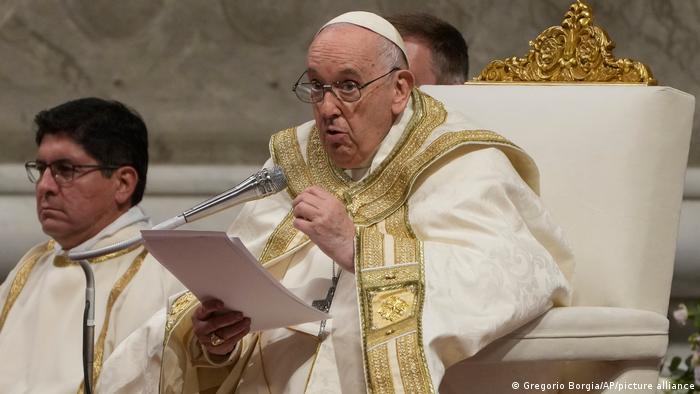 Vatican I Pope Francis during his Easter Vigil sermon