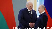 Russian President Vladimir Putin and Belarusian President Alexander Lukashenko attend a meeting of the Supreme State Council of the Union State of Russia and Belarus at the Kremlin in Moscow, Russia April 6, 2023. Sputnik/Mikhail Klimentyev/Kremlin via REUTERS ATTENTION EDITORS - THIS IMAGE WAS PROVIDED BY A THIRD PARTY. TPX IMAGES OF THE DAY 