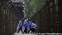 Participants arrive to take part in the annual March of the Living to commemorate the Holocaust at the former Nazi death camp Auschwitz, in Oswiecim, Poland, May 2, 2019. REUTERS/Kacper Pempel