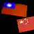 Flaggen von Taiwan und China werden auf dem Telefonbildschirm angezeigt