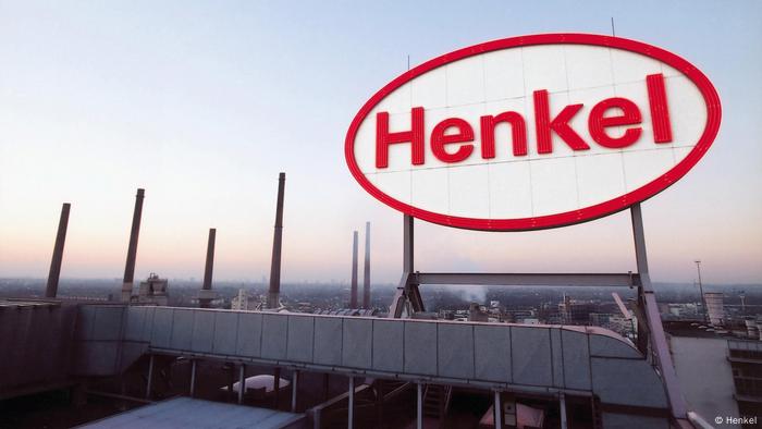 Henkel logo at the Düsseldorf location