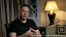 In this image released by FOX News, Elon Musk gestures as he is interviewed by FOX News host Tucker Carlson on Thursday, April 13, 2023. The billionaire Twitter owner told Carlson in a segment aired Monday night, April 17, that he plans to create an alternative to the popular AI chatbot ChatGPT that he is calling “TruthGPT,” which will be a maximum truth-seeking AI that tries to understand the nature of the universe.” (FOX News via AP)