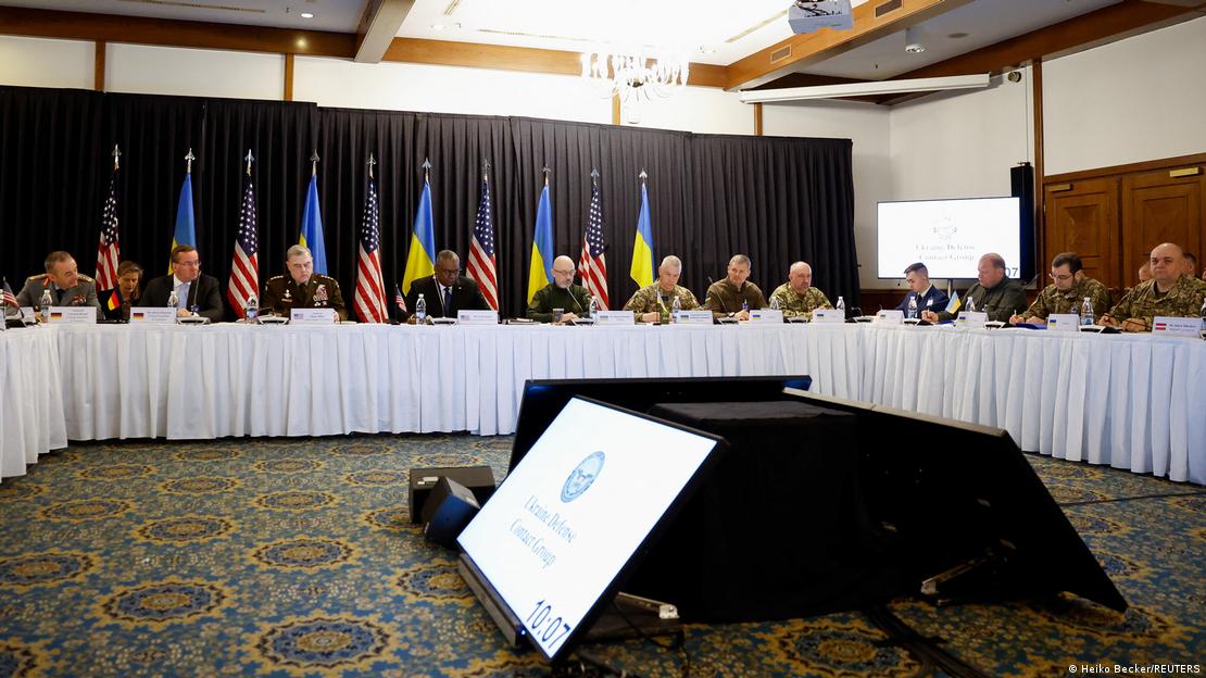 A general view of Ukraine Defense Contact group meeting at Ramstein US Air Base, Germany