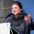 Sahra Wagenknecht at protest against sending weapons to Ukraine in Berlin