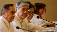 Philippine Foreign Affairs Secretary Enrique Manalo attends a bilateral meeting with Chinese State Councilor and Foreign Minister Qin Gang, in Manila, Philippines, April 22, 2023. Gerard Carreon/Pool via REUTERS