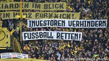 Fussball, Herren, Saison 2022/2023, 1. Bundesliga 27. Spieltag, Borussia Dortmund - 1. FC Union Berlin, Borussia Dortmund Fans mit Bannern zum Thema Nein zu Investoren , 08.04. 2023, *** Football, men, season 2022 2023, 1 Bundesliga 27 matchday , Borussia Dortmund 1 FC Union Berlin, Borussia Dortmund fans with banners on the subject of No to investors , 08 04 2023, Copyright: xMatthiasxKochx