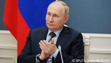 27.4.2023, Moskau, Russland, Russian President Vladimir Putin attends a ceremony for nuclear fuel loading at the Akkuyu nuclear power plant, which is under construction in Turkey, via video link in Moscow, Russia April 27, 2023. Sputnik/Mikhail Klimentyev/Kremlin via REUTERS ATTENTION EDITORS - THIS IMAGE WAS PROVIDED BY A THIRD PARTY.